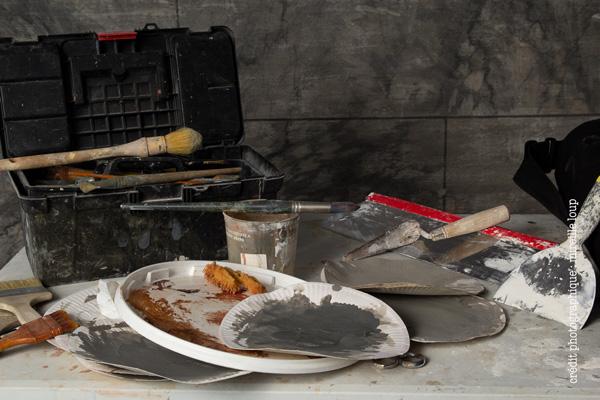 Décor aux pigments - chantier